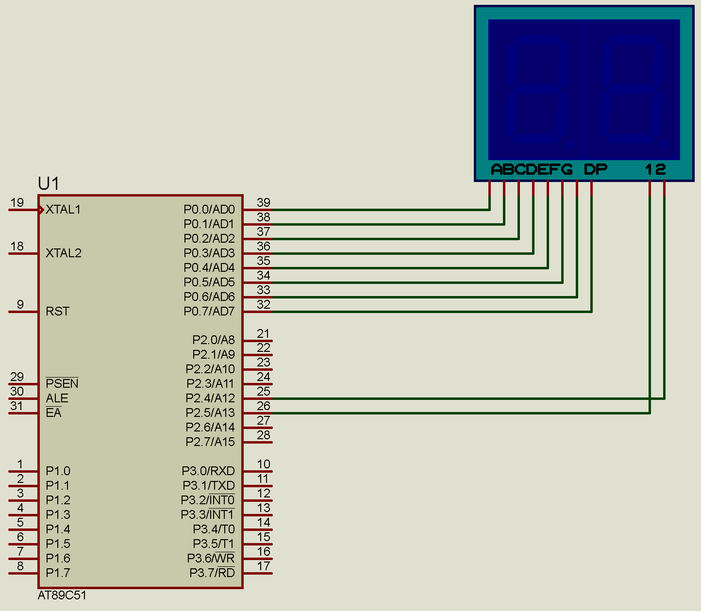 8051 7 seg 0 99 transistor